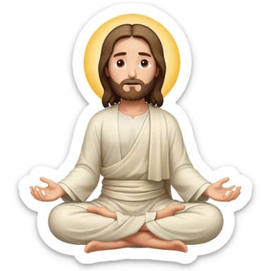 Jesus meditating, peaceful expression sticker