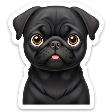 Black pug sticker