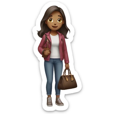 girl with purse in hand sticker
