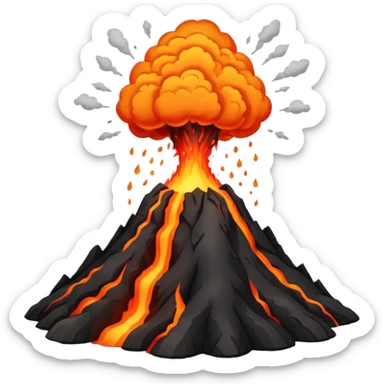 volcano big lava discharge  sticker