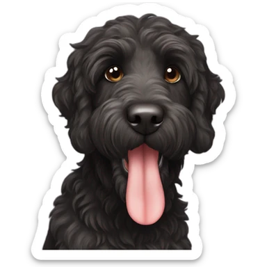 Black labradoodle whit Bicho sticker