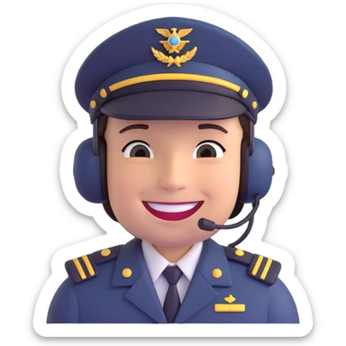 pilot smiling sticker