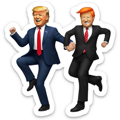 Donal Trump dancing with another redhead man sticker