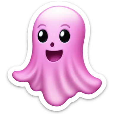 cutesy pink ghost sticker