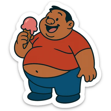 fat man with ice cream, inspired by Lilo and Stitch sticker