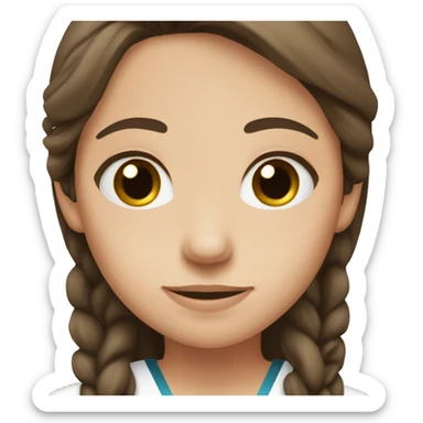 Cute Brunette long hair, doctor, fair skin, black eye color sticker