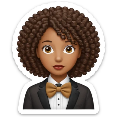 Curly-haired black woman wearing bow ties sticker