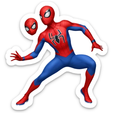 Spiderman playing cricket  sticker