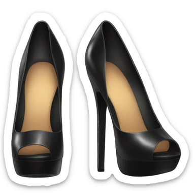 realistic black shiny heels sticker