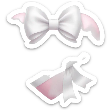 The pastel pink heart wrapped in white bow sticker