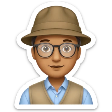 man wearing hats and glasses sticker