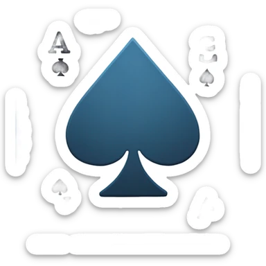 Ace of spades card in solid blue color sticker