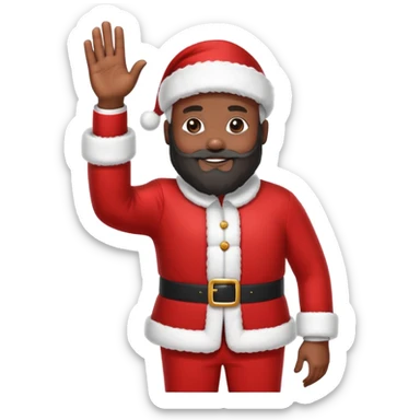 Black Santa saying goodbye sticker