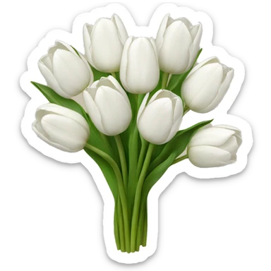 white tulip bouquet  sticker
