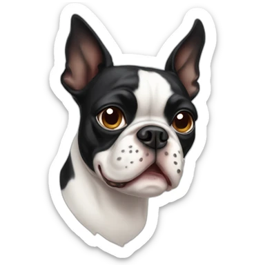 stubborn boston terrier sticker