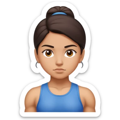 Hispanic girl determined look, muscles sticker
