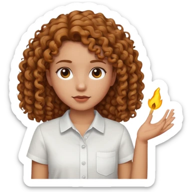 esmer kumral renkli kıvırcık kız sticker