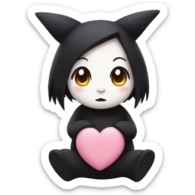 kuromi with heart sticker