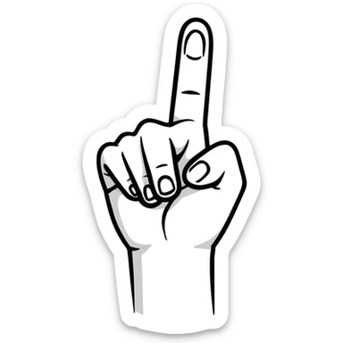 middle finger hand gesture sticker