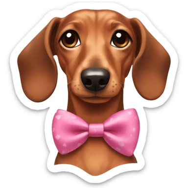 Dachshund with hairbows sticker