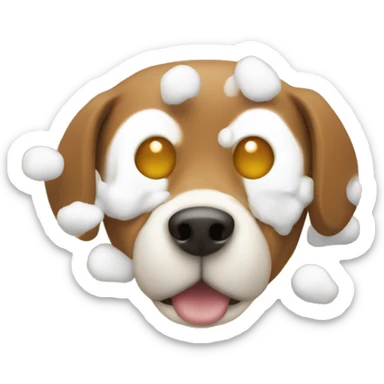 Dog while popping  sticker