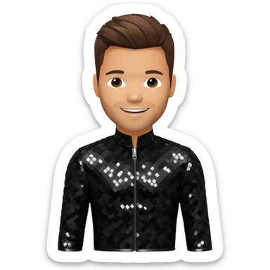 Ricky Martin with black sequin outfit sticker