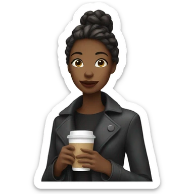 Girl with coffee in Paris  sticker