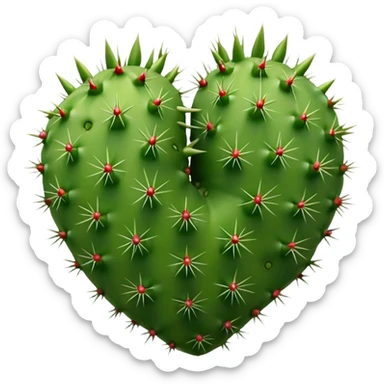 Cactus heart with thorns sticker
