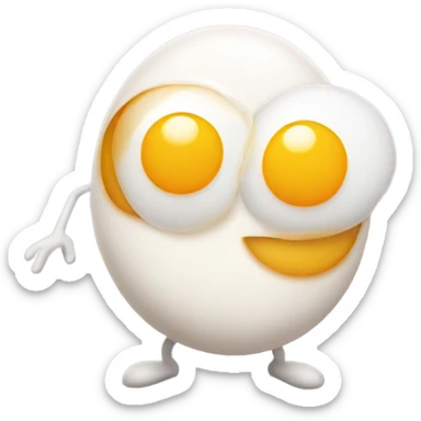 Fried eggs with legs and arms sticker