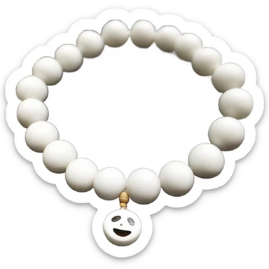 Mala beads bracelet white sticker