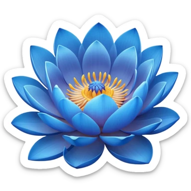 blie lotus flower sticker