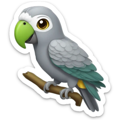 Gray parrot pistachio sticker