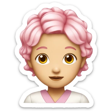 japanese girl with pink hair sticker