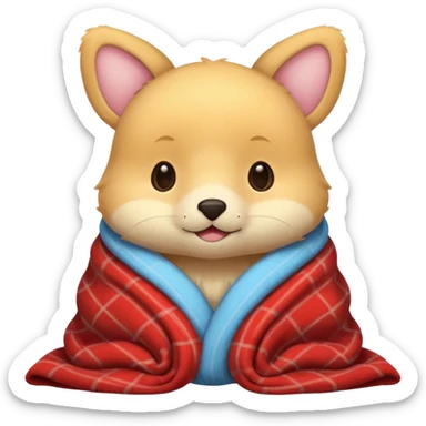 Cutest animal in a blanket sticker