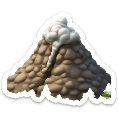 a poop on a mountain hill sticker