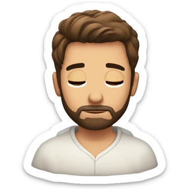 Handsome man with brown hairs and 3 days beard as he is praying sticker