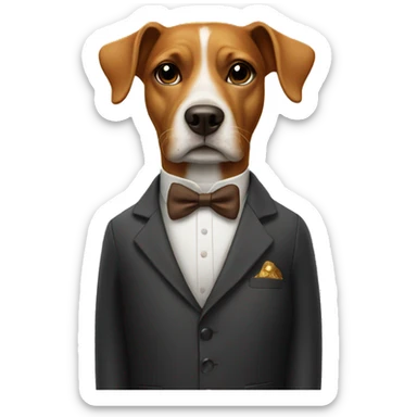 dog with suit and cigar sticker