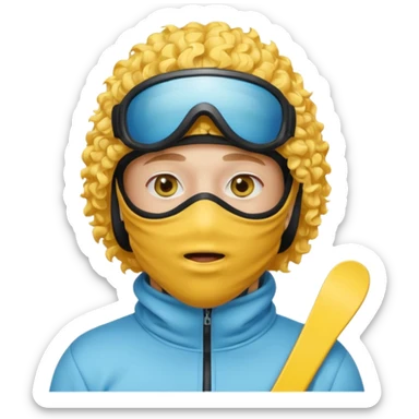 make a yn in a ski mask but but the mask is only covering his mouth and his hair is curly and yellow skin like emoji sticker