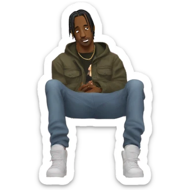 Travis Scott on a couch sticker