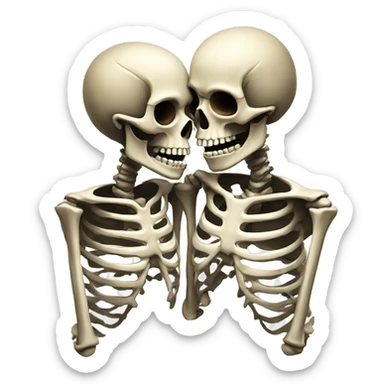Skeletons kissing  sticker