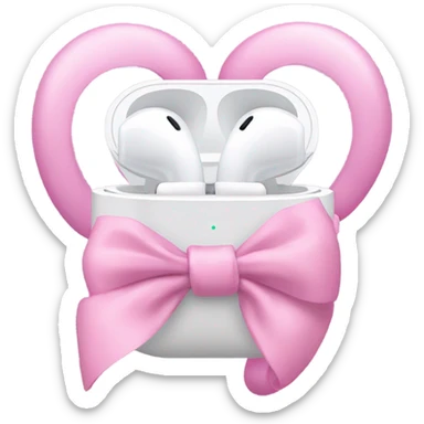 AirPod max with pink bows sticker