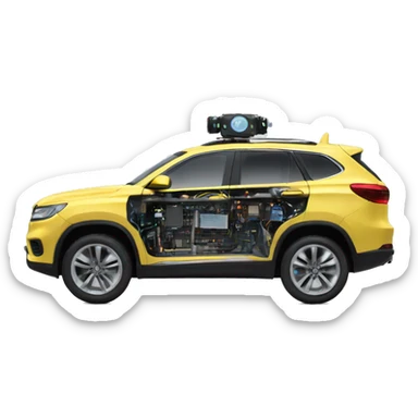 AI controlled car with sensors sticker