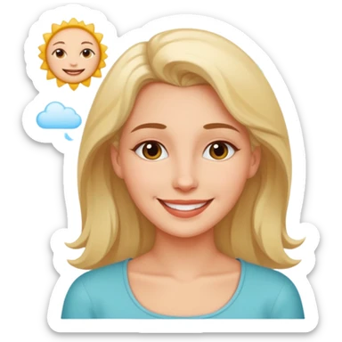 A woman happy dreaming about what her soulmate looks like sticker