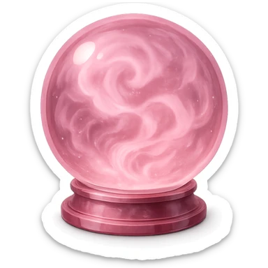pink crystal ball with swirling mist sticker