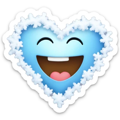 Heart with snow  sticker