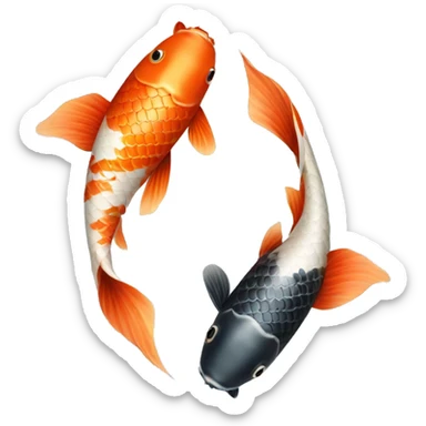 Two koi fish forming a yin-yang symbol. sticker