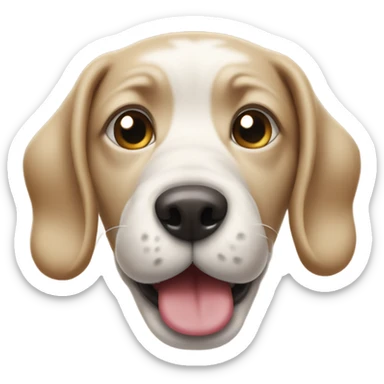 Dog with crossed eyes and tongue to one side sticker
