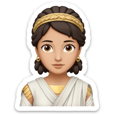 ancient greek woman with dark hair tied back sticker