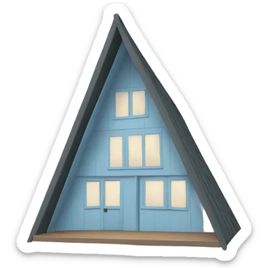 Light blue a-frame cabin sticker