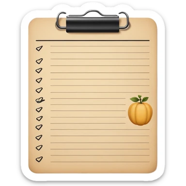 grocery list with beige tones, and black writing sticker